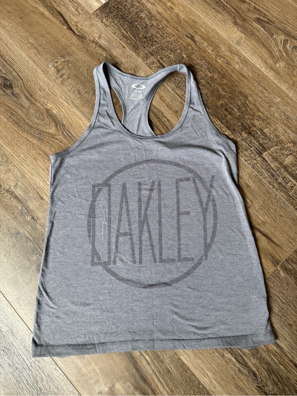 Oakley Gray Graphic Racerback Tank Top